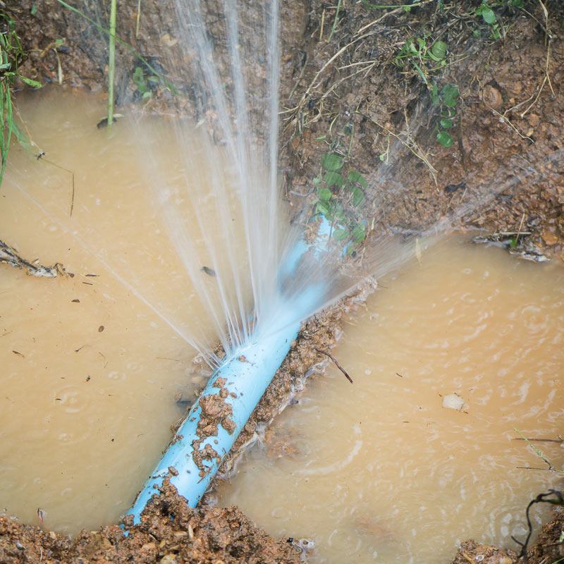 Burst Pipe Outdoors